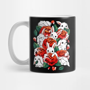 White rabbit Rose Mug